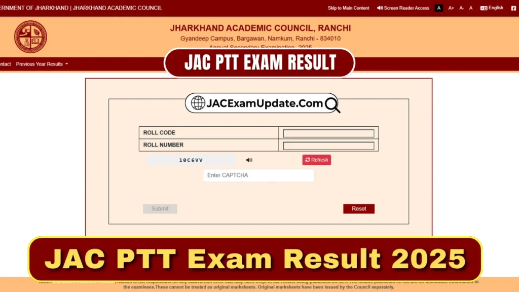 JAC PTT Exam Result 2025