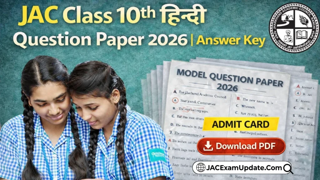 JAC Class 10th Hindi Question Paper 2026 Answer Key