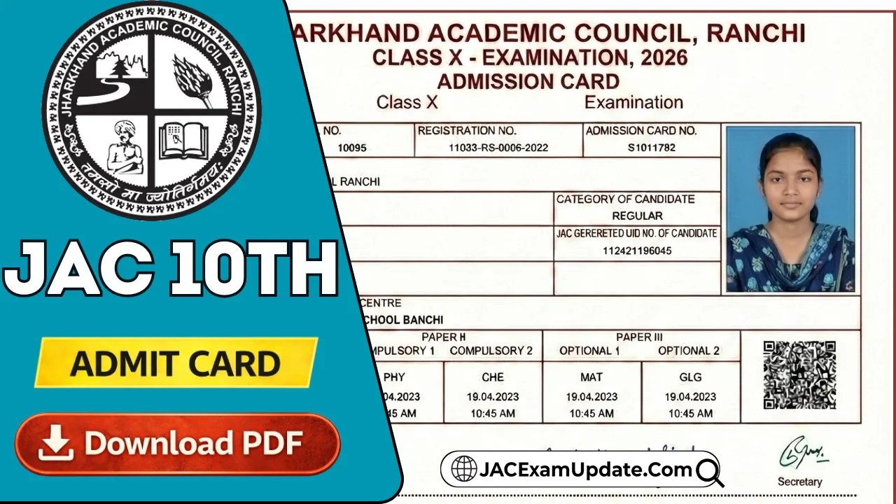 JAC 10th Admit Card 2026
