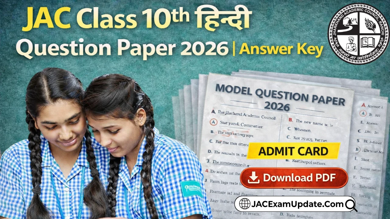 JAC Class 10th Hindi Question Paper 2026 Answer Key